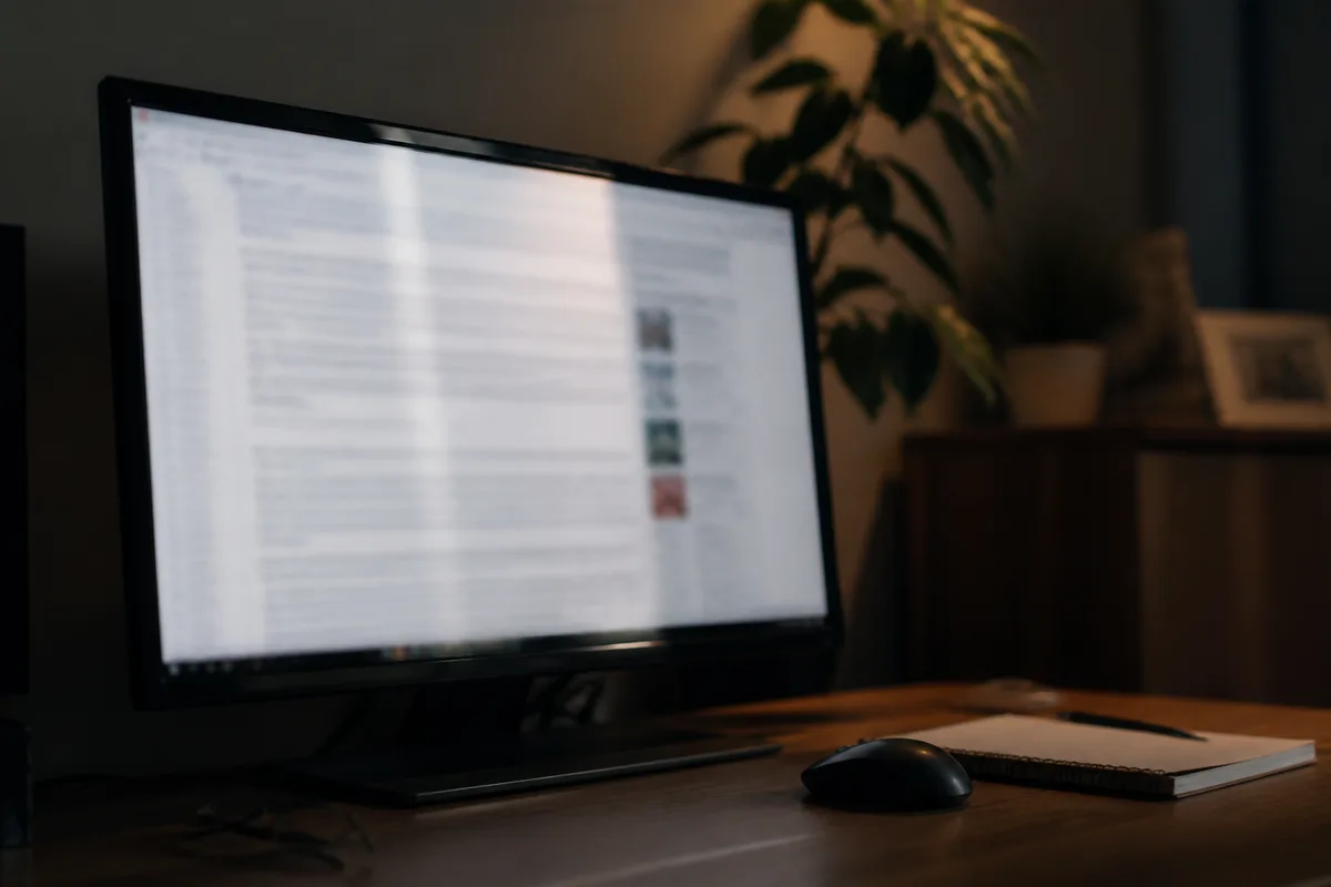 Écran d’ordinateur affichant les conditions générales de vente d’une boutique en ligne